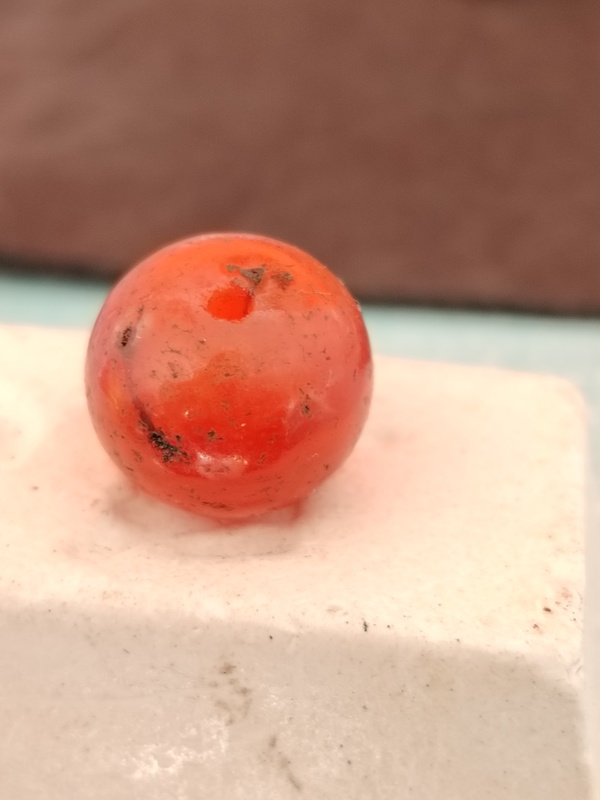 古玩玉器天然紅瑪瑙珠拍賣，當前價格68元