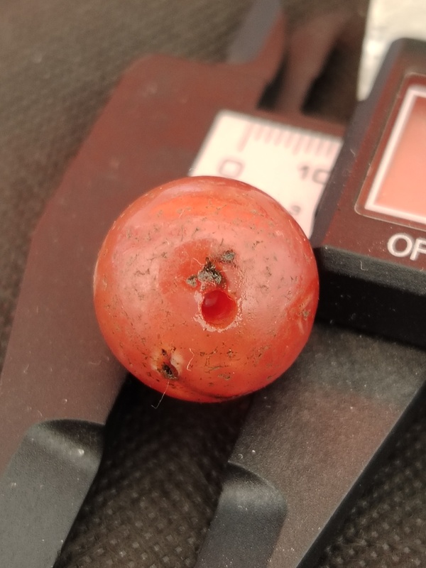 古玩玉器天然紅瑪瑙珠拍賣,當前價格68元