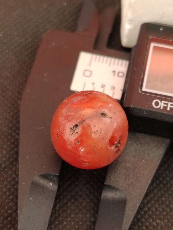 古玩玉器天然紅瑪瑙珠拍賣，當前價格68元