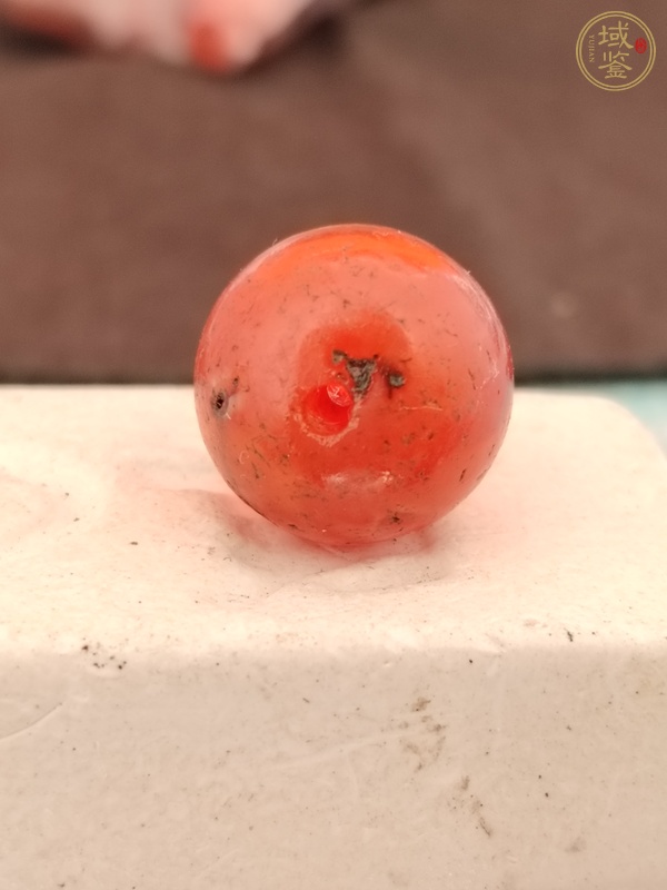 古玩玉器天然紅瑪瑙珠真品鑒賞圖