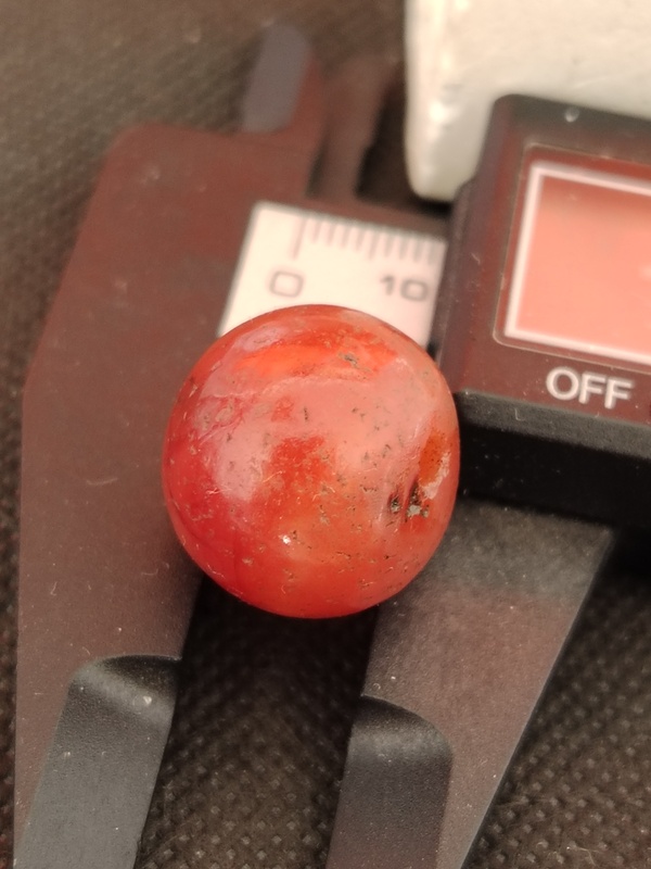 古玩玉器天然紅瑪瑙珠拍賣，當前價格68元