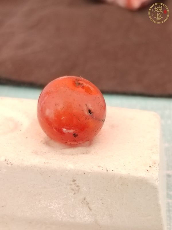 古玩玉器天然紅瑪瑙珠真品鑒賞圖
