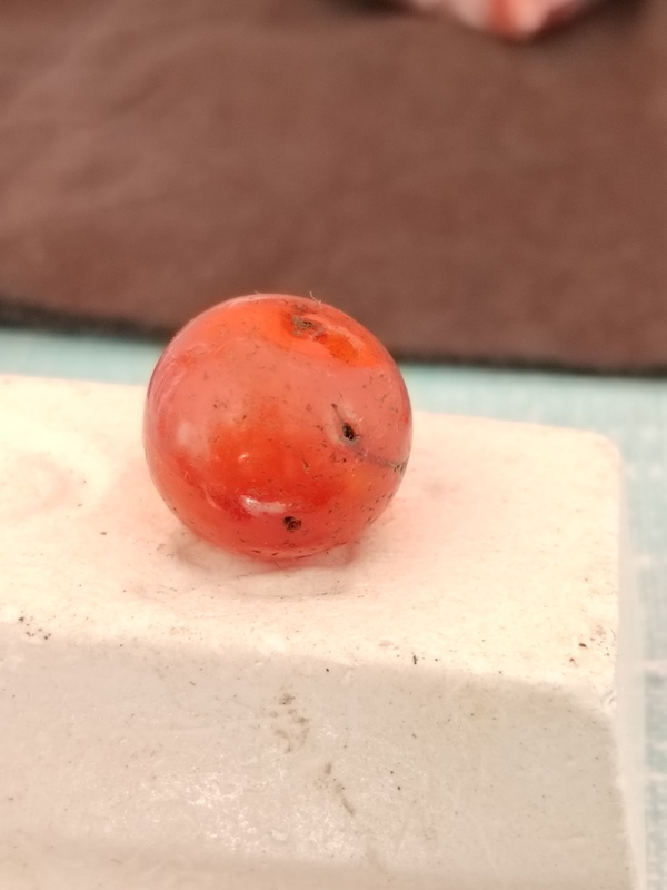 古玩玉器天然紅瑪瑙珠拍賣，當前價格68元