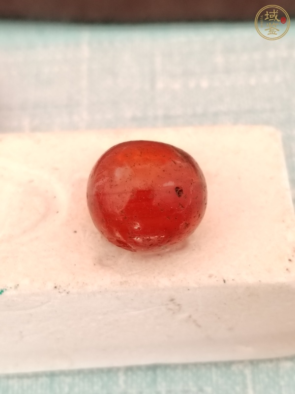 古玩玉器天然紅瑪瑙珠真品鑒賞圖