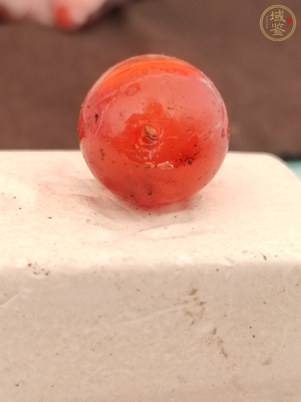 古玩玉器天然紅瑪瑙珠真品鑒賞圖