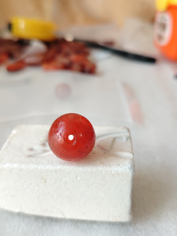 古玩玉器天然紅瑪瑙珠拍賣,當前價格68元