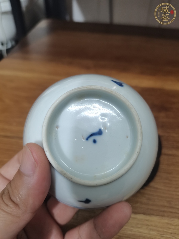 古玩陶瓷三星高照圖青花盤真品鑒賞圖