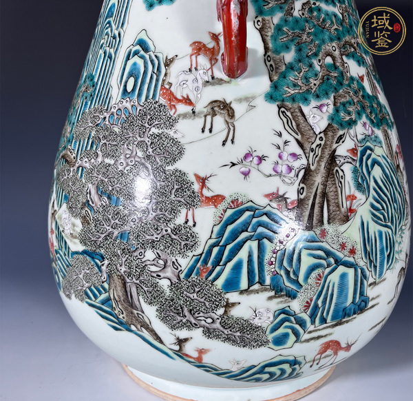 古玩陶瓷粉彩百鹿尊真品鑒賞圖