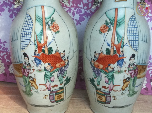 古玩陶瓷人物紋撣瓶真品鑒賞圖