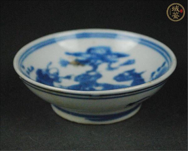 古玩陶瓷清光緒 青花福祿壽三星小碟真品鑒賞圖