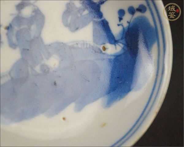 古玩陶瓷清光緒 青花福祿壽三星小碟真品鑒賞圖
