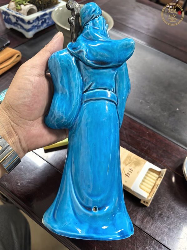 古玩陶瓷孔雀藍(lán)關(guān)公真品鑒賞圖