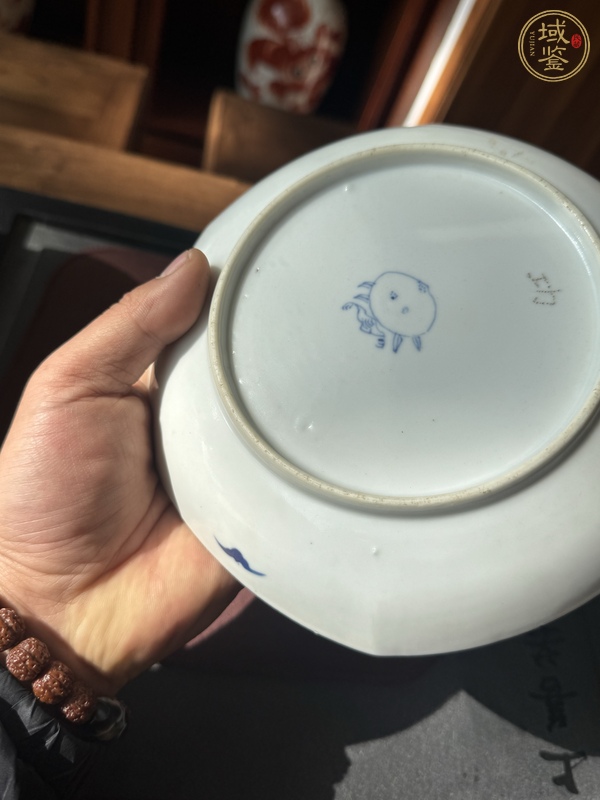 古玩陶瓷青花十八學(xué)士圖六方盤真品鑒賞圖
