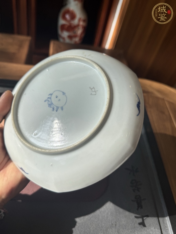 古玩陶瓷青花十八學(xué)士圖六方盤真品鑒賞圖
