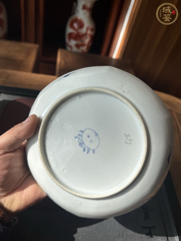 古玩陶瓷青花十八學(xué)士圖六方盤真品鑒賞圖