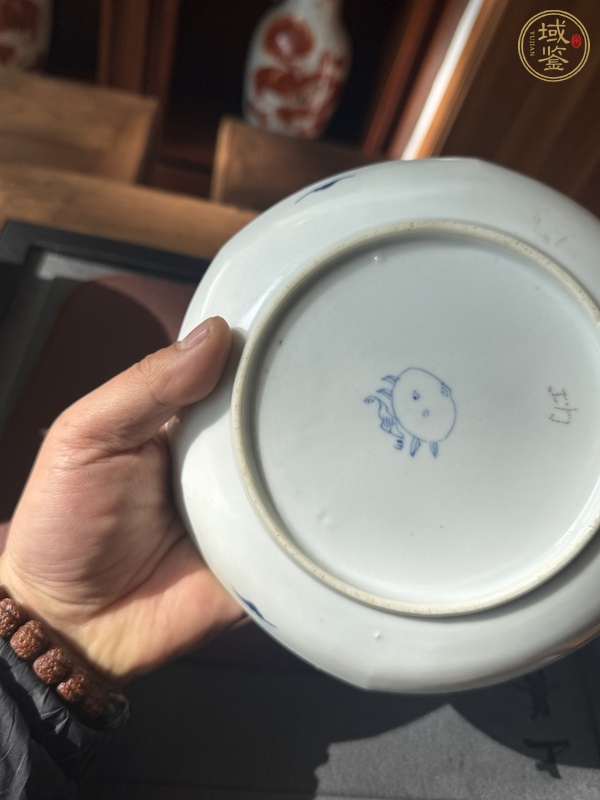古玩陶瓷青花十八學(xué)士圖六方盤真品鑒賞圖