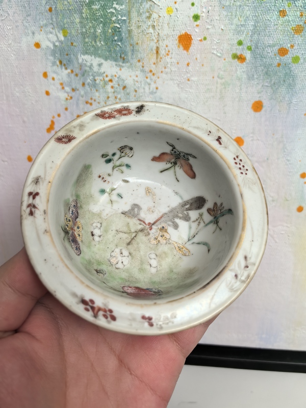 古玩陶瓷同治細(xì)路粉彩折沿洗拍賣，當(dāng)前價格2600元