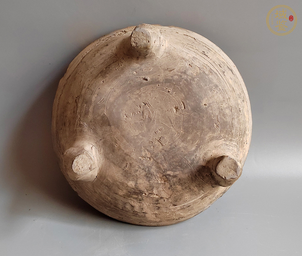 古玩陶瓷三足陶釜真品鑒賞圖