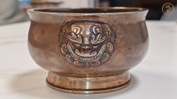 古玩銅器清代獅耳爐真品鑒賞圖