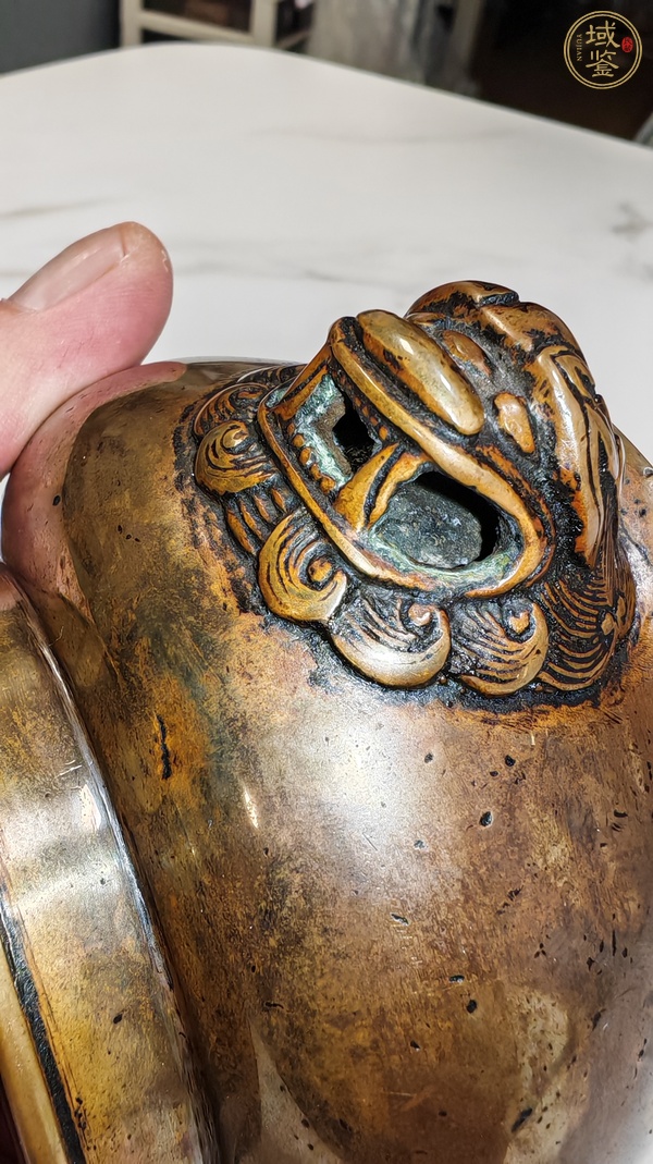 古玩銅器清代獅耳爐真品鑒賞圖