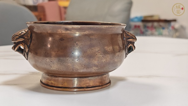 古玩銅器清代獅耳爐真品鑒賞圖