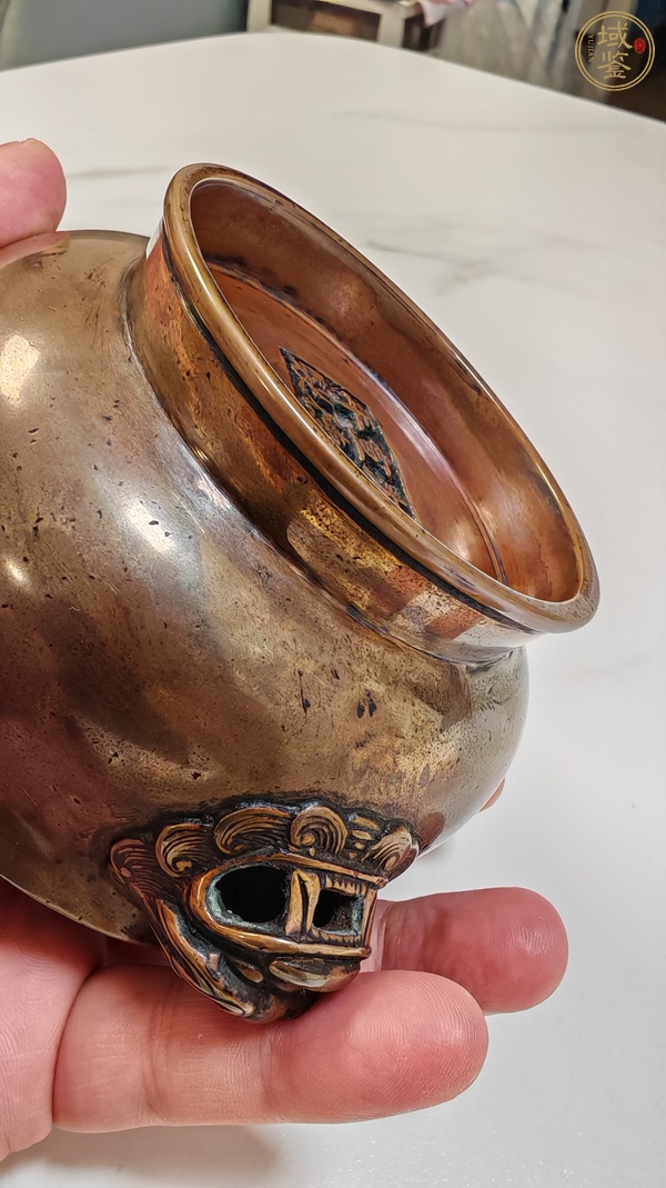 古玩銅器清代獅耳爐真品鑒賞圖