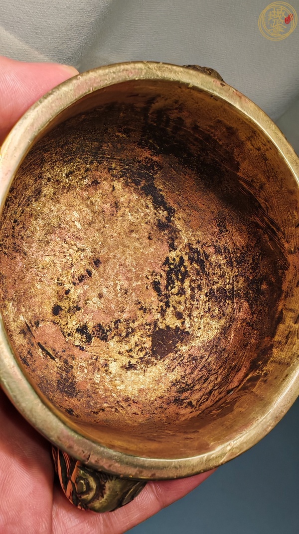 古玩銅器清代獅耳爐真品鑒賞圖