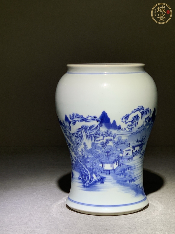 古玩陶瓷山水紋鳳尾尊下半截真品鑒賞圖