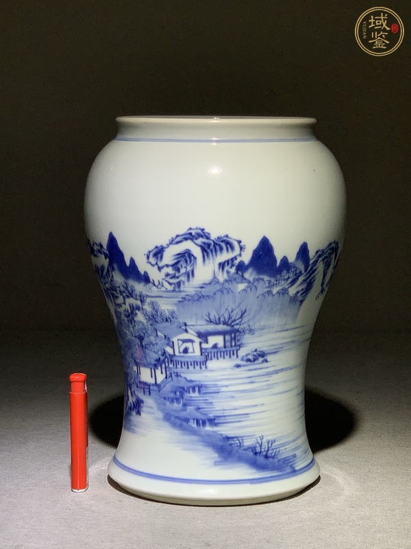 古玩陶瓷山水紋鳳尾尊下半截真品鑒賞圖