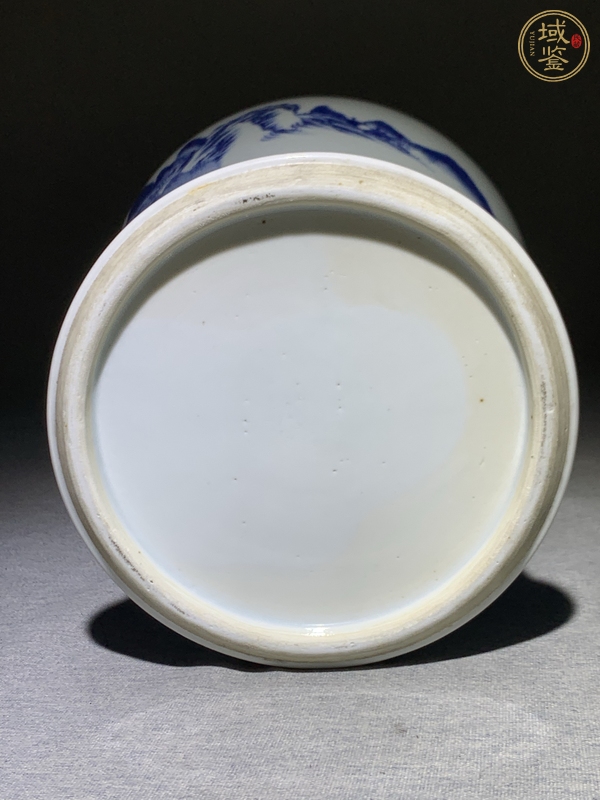 古玩陶瓷山水紋鳳尾尊下半截真品鑒賞圖