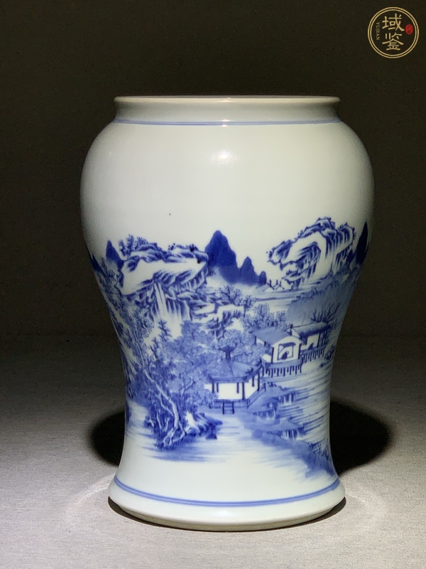 古玩陶瓷山水紋鳳尾尊下半截真品鑒賞圖