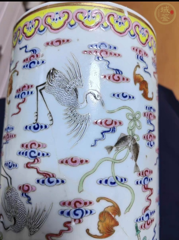 古玩陶瓷粉彩帽筒真品鑒賞圖