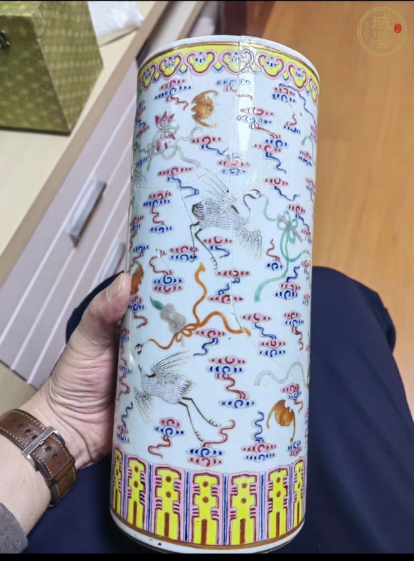 古玩陶瓷粉彩帽筒真品鑒賞圖