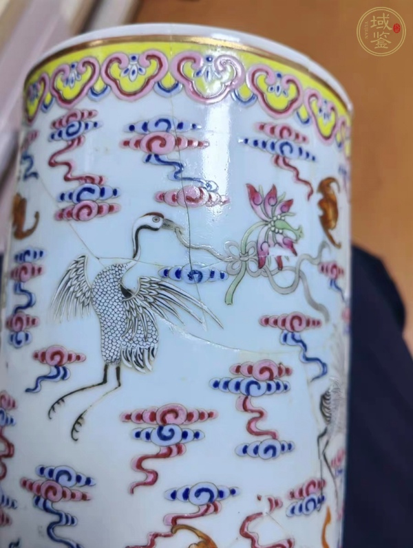 古玩粉彩帽筒真品鑒賞圖