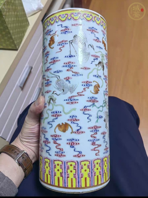 古玩陶瓷粉彩帽筒真品鑒賞圖