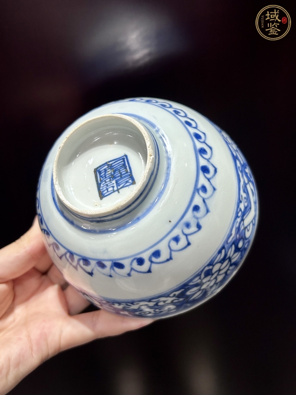 古玩陶瓷富貴佳器款青花碗真品鑒賞圖