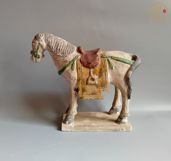 古玩陶瓷明三彩馬真品鑒賞圖