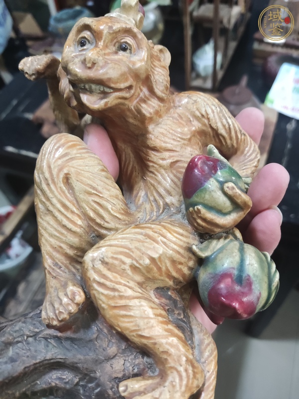 古玩陶瓷靈猴獻瑞真品鑒賞圖