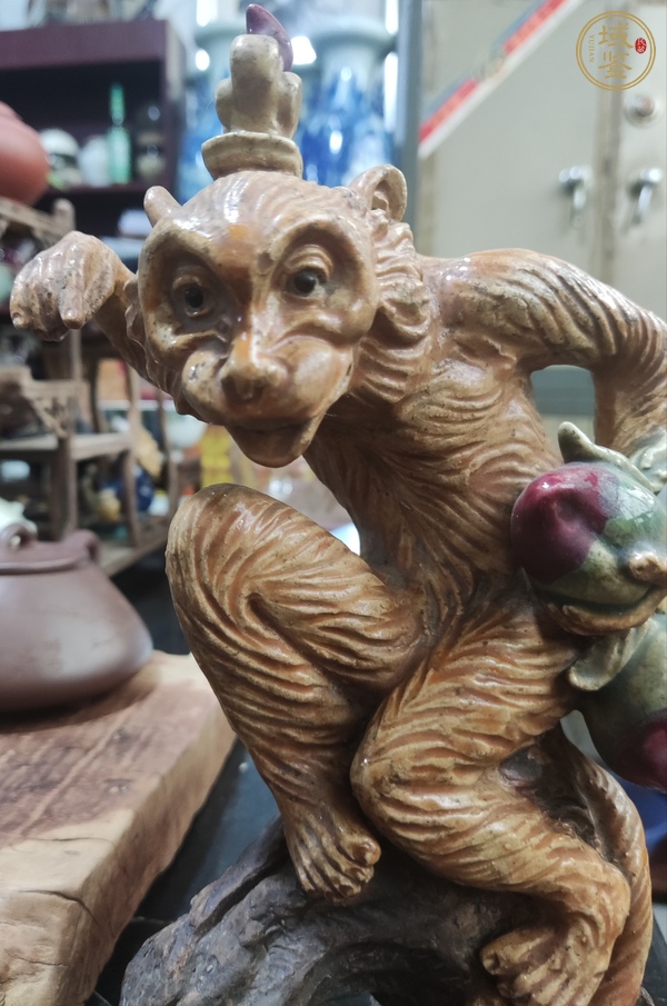 古玩陶瓷靈猴獻瑞真品鑒賞圖