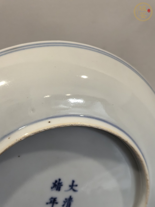 古玩陶瓷光緒青花加彩纏枝蓮紋盤真品鑒賞圖