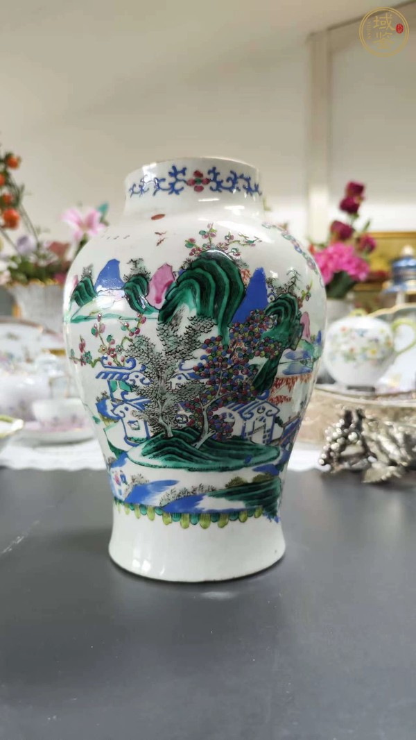 古玩廣彩山水人物紋將軍罐真品鑒賞圖