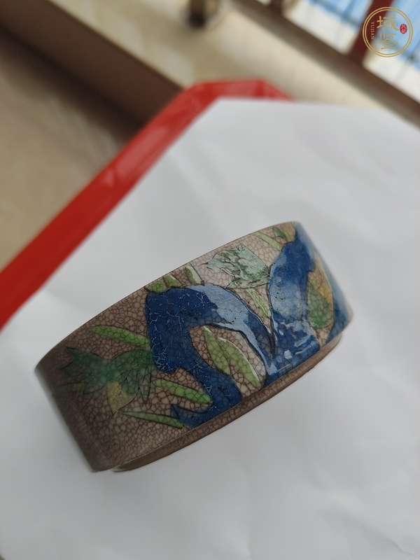 古玩陶瓷花卉紋洗真品鑒賞圖