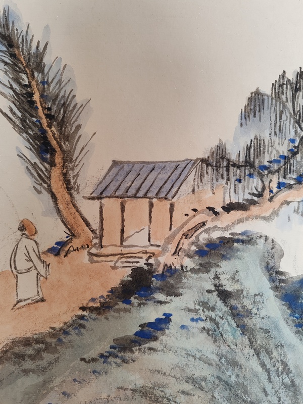 古玩字畫清華大學(xué)山水高研班太原書畫家協(xié)會理事張晉東山水拍賣，當(dāng)前價格299元