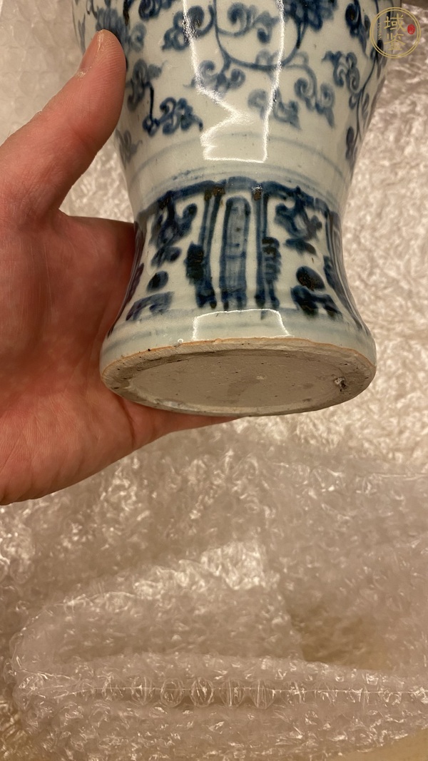 古玩陶瓷明中·青花纏枝花卉紋梅瓶 真品鑒賞圖