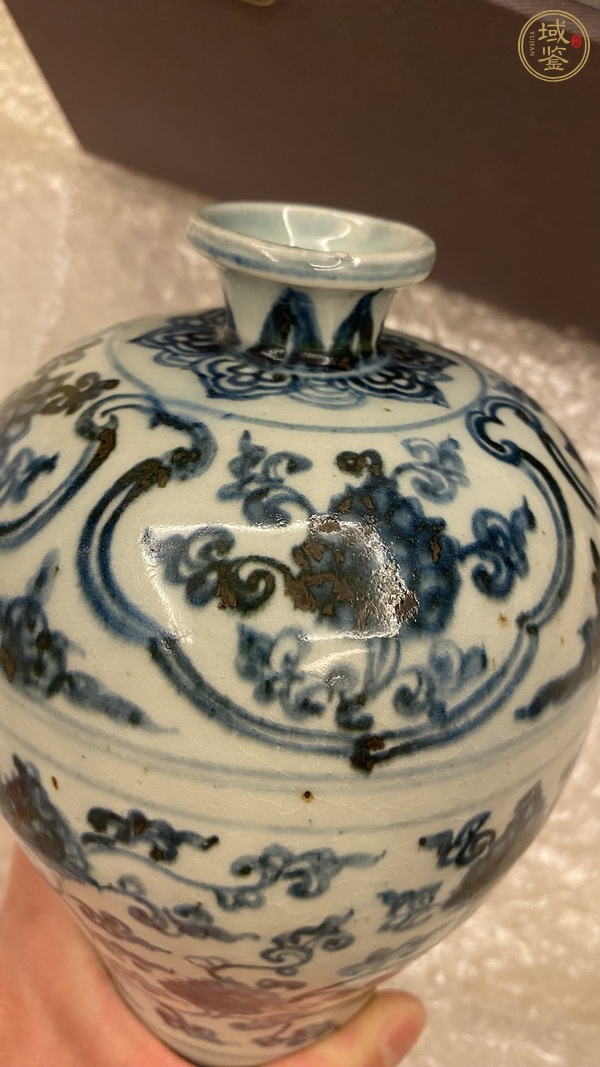 古玩陶瓷明中·青花纏枝花卉紋梅瓶 真品鑒賞圖
