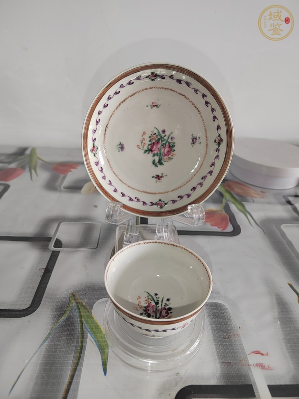 古玩廣彩杯盤真品鑒賞圖