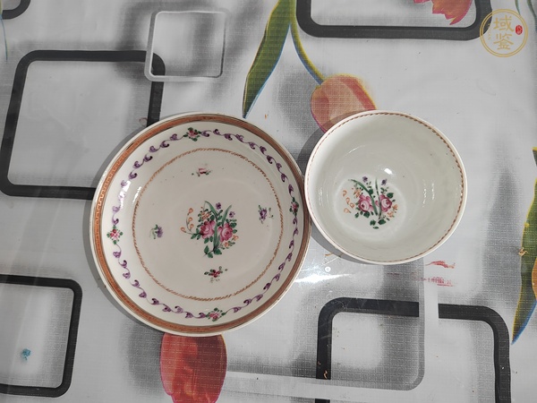古玩陶瓷廣彩杯盤真品鑒賞圖