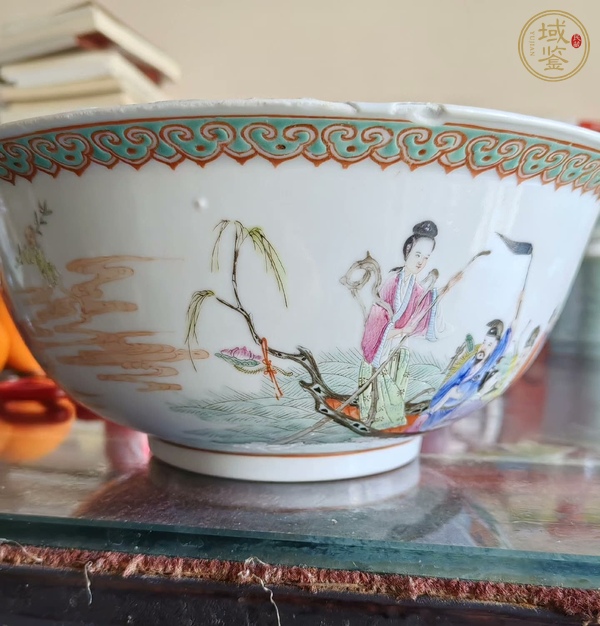 古玩陶瓷人物紋粉彩碗真品鑒賞圖