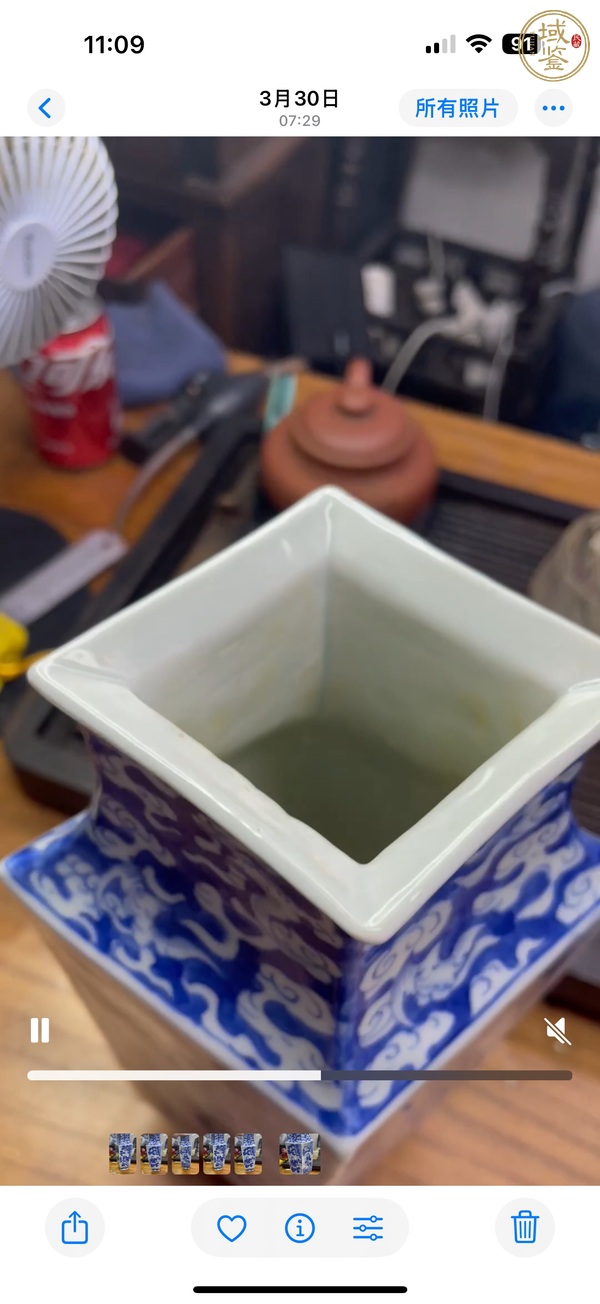 古玩陶瓷青花人物故事碗菱形瓶真品鑒賞圖