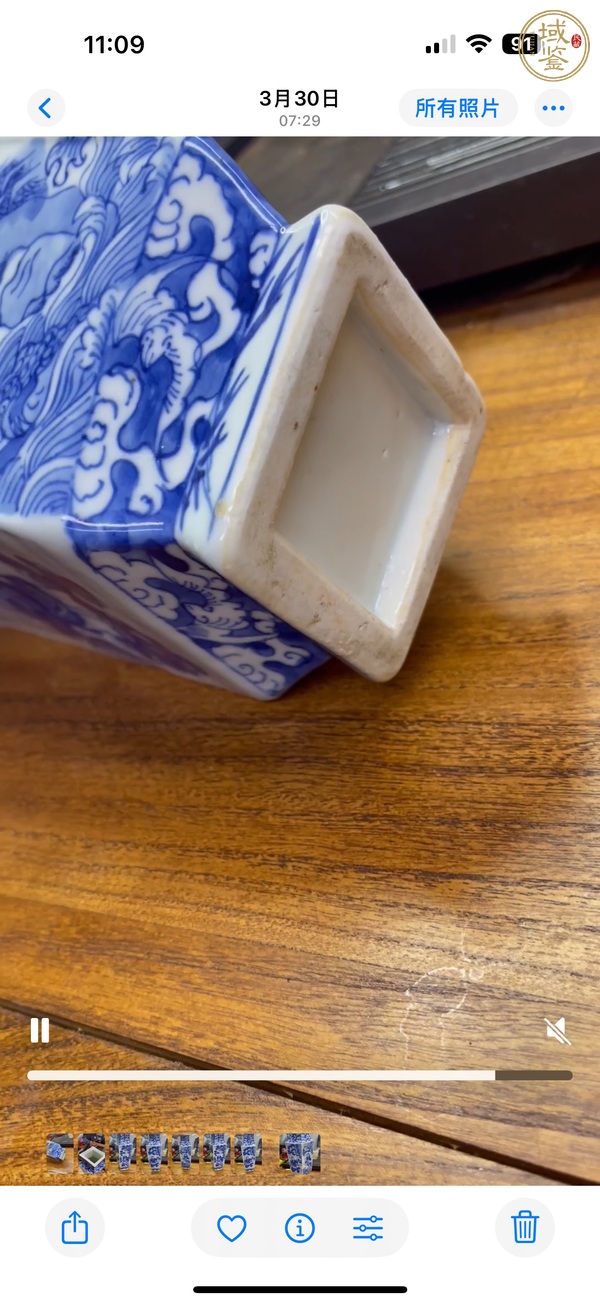古玩陶瓷青花人物故事碗菱形瓶真品鑒賞圖